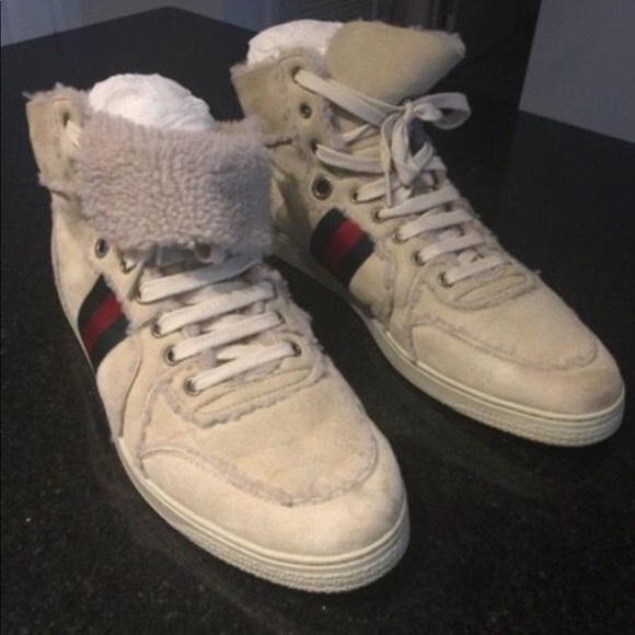 gucci fur sneakers mens
